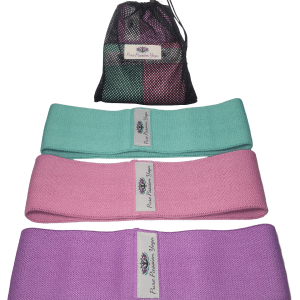 Pure Passion Yoga Fabric Resistance Band Set | 3 Tension Bands with carrying Bag | Fabric Resistance Bands for Hips & Glutes Workouts